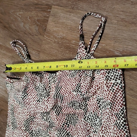 (14) Silhouette Solutions Tankini Top Reptile Print Sparkle Metallic Swimwear - Picture 6 of 7